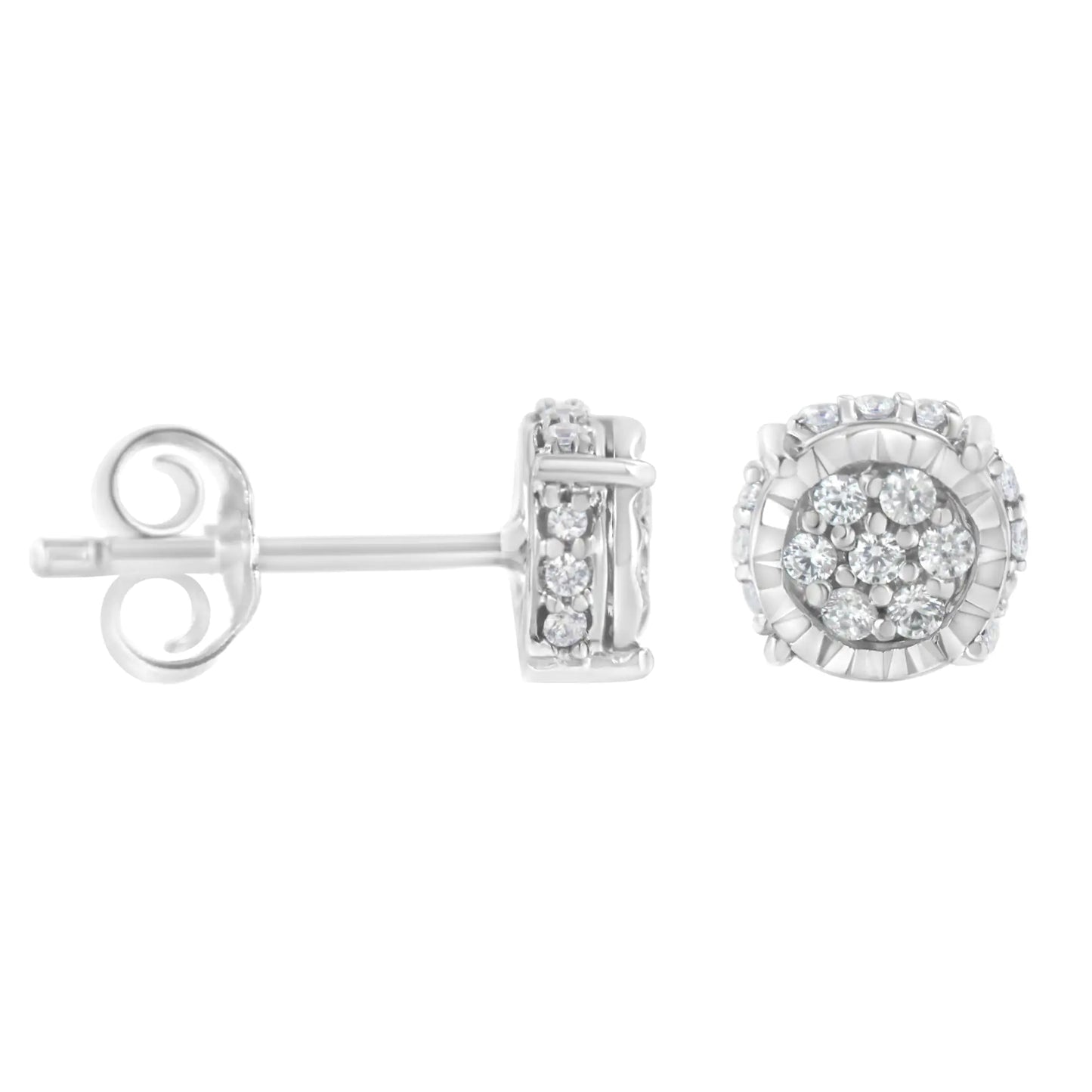 Diamond Floral Stud Earring