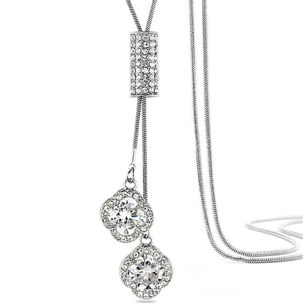 Flower Tassel Chain Necklace
