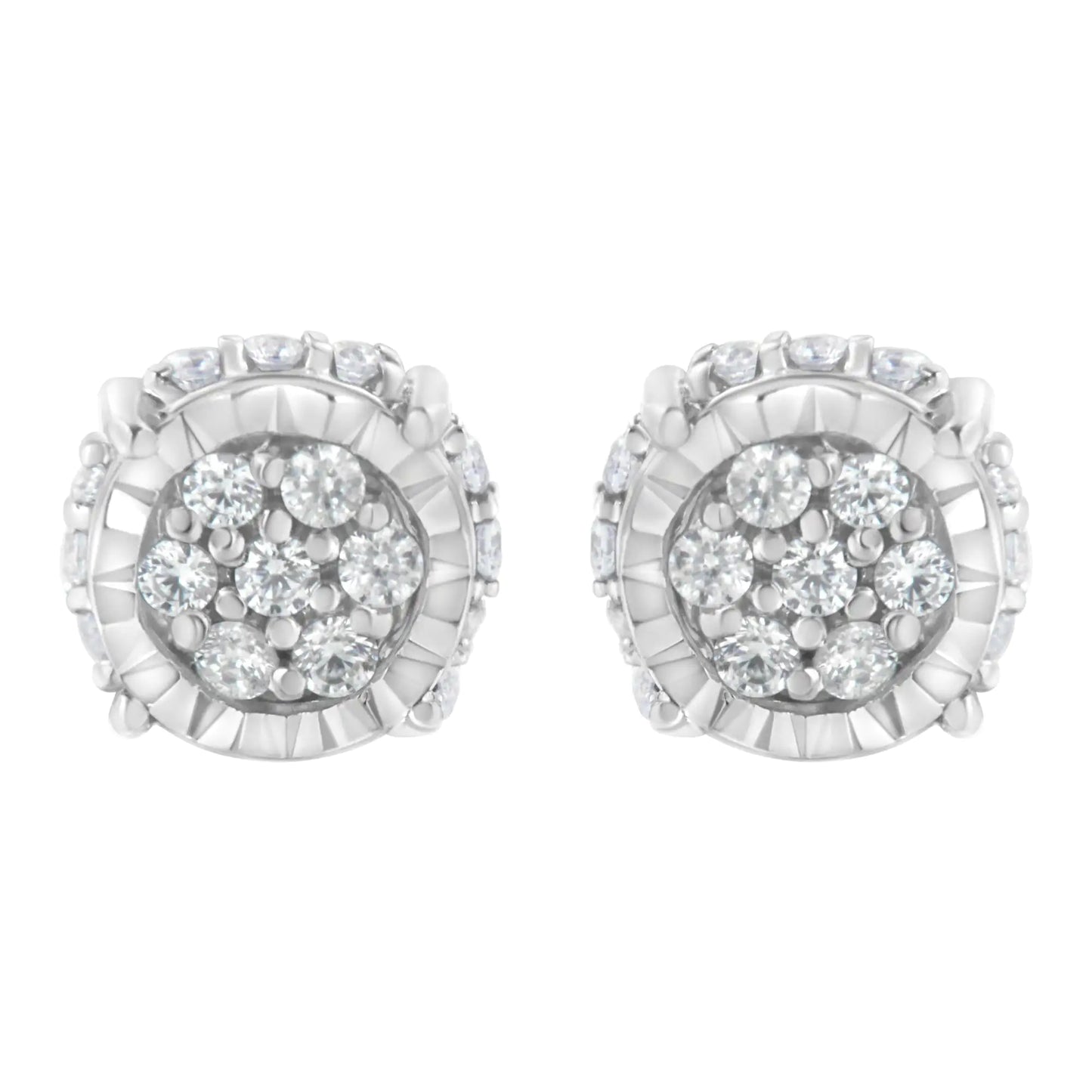 Diamond Floral Stud Earring